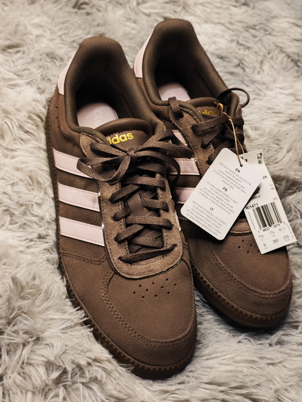 Adidas Breaknet Sleek Tenis Café con Rosa para Mujer — Talla 26 MX